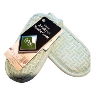 Pot Handle Holder Supreme Blue Set of 2  Silicone 2 pack  Cover Teflon 3 x 6